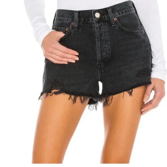 Agolde Pants - Agolde Parker Shorts Vintage Black Crash Jean Denim
